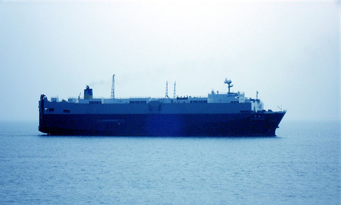 Damen Shiprepair Amsterdam converting platform supply vessel into fish feed carrier for Eidsvaag.jpg